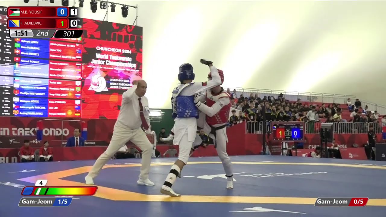 301 Round of 64 Men 59kg JOR M B YOUSIF BIH F ADILOVIC background