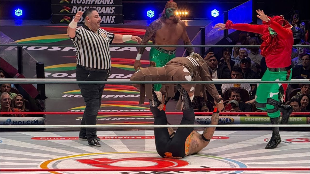 CMLL: Neón, Templario y Titán Vs Zandokan Jr, Barboza y Difunto background