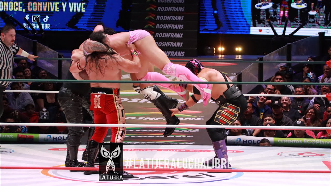 Ultimo Guerrero, Gran Guerrero, Averno y Euforia ЁЯЖЪ Takeshita, Rocky Romero, K. Fletcher y Hechicero background