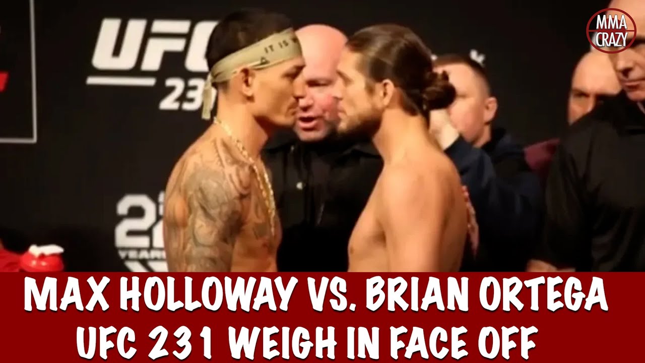 UFC 231: Max Holloway vs. Brian Ortega Weigh In Face Off