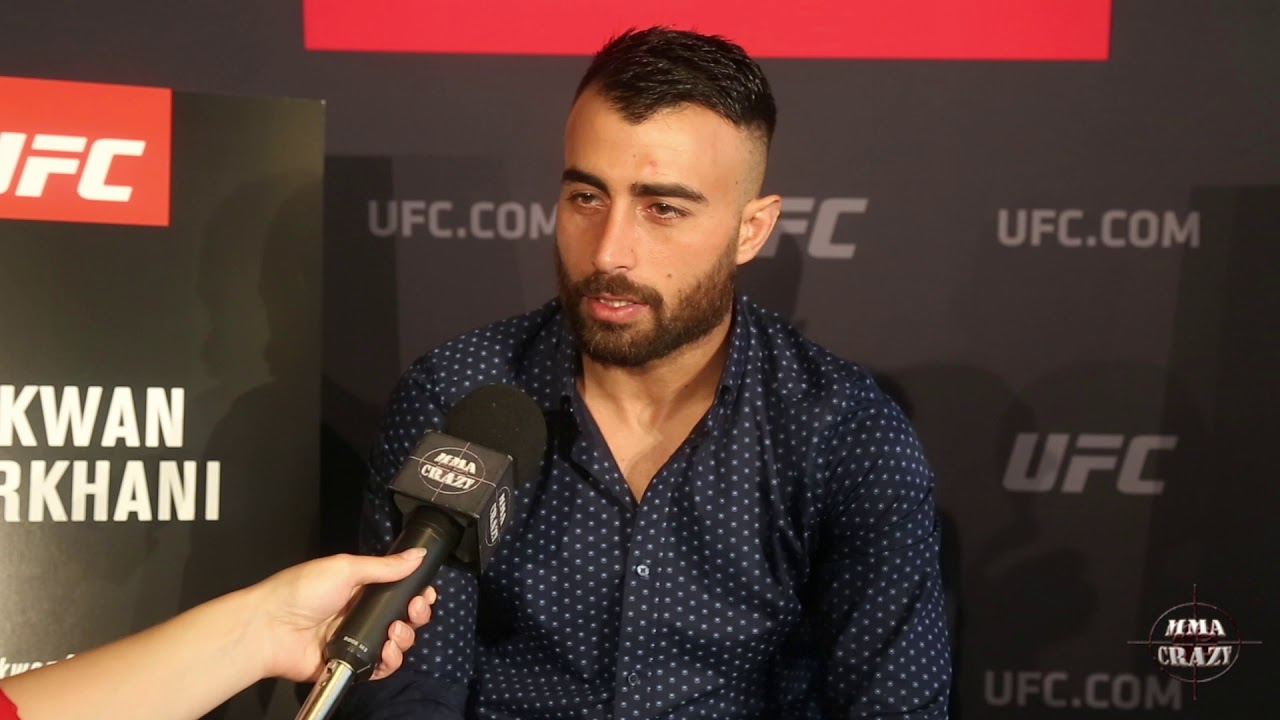 Makwan Amirkhani on Chris Fishgold "I will break him in the 1st round" at UFC Stockholm background