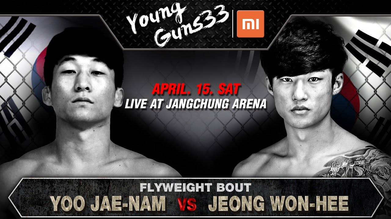 XIAOMI ROAD FC YOUNG GUNS 33 YOO JAE-NAM(유재남) VS JEONG WON-HEE(정원희) backdrop