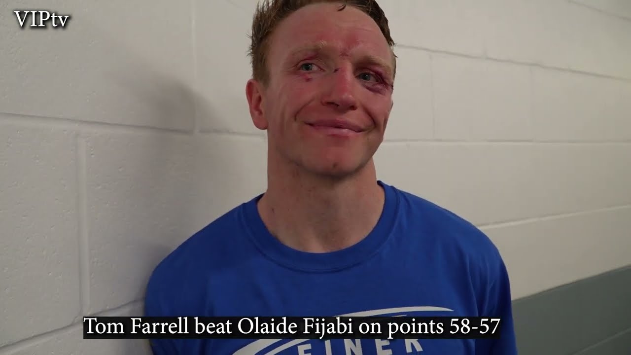 Tom Farrell wins against tough Nigerian Olaide Fijabi too hopefully setup a fight with Harlem Eubank background