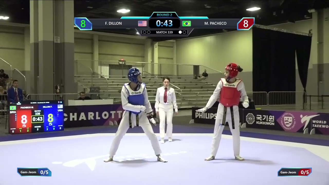339 Semifinals W 57kg USA F DILLON BRA M PACHECO PGM background