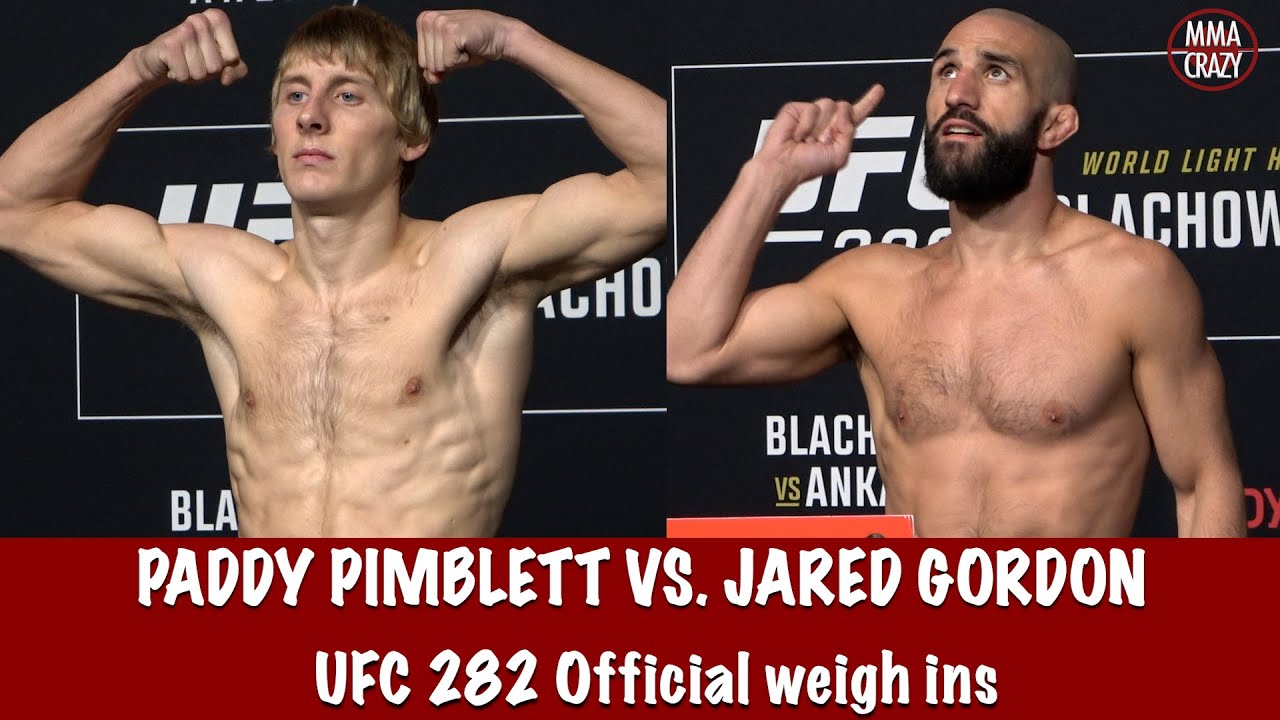 UFC 282 Official Weigh ins: Paddy Pimblett & Jared Gordon background
