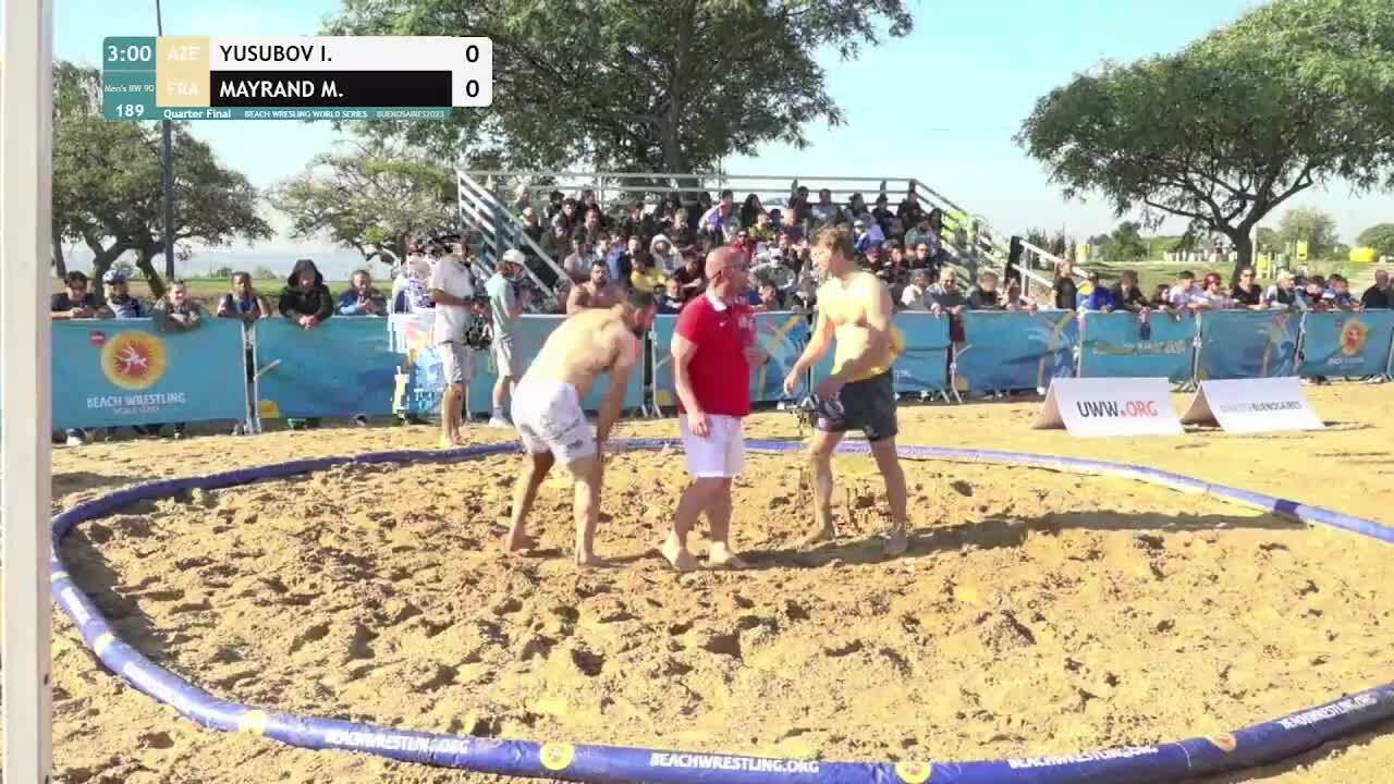 Quarter Final • Men's BW 90Kg • Ibrahim YUSUBOV (AZE) vs. Mathis Damien Leon MAYRAND (FRA) backdrop