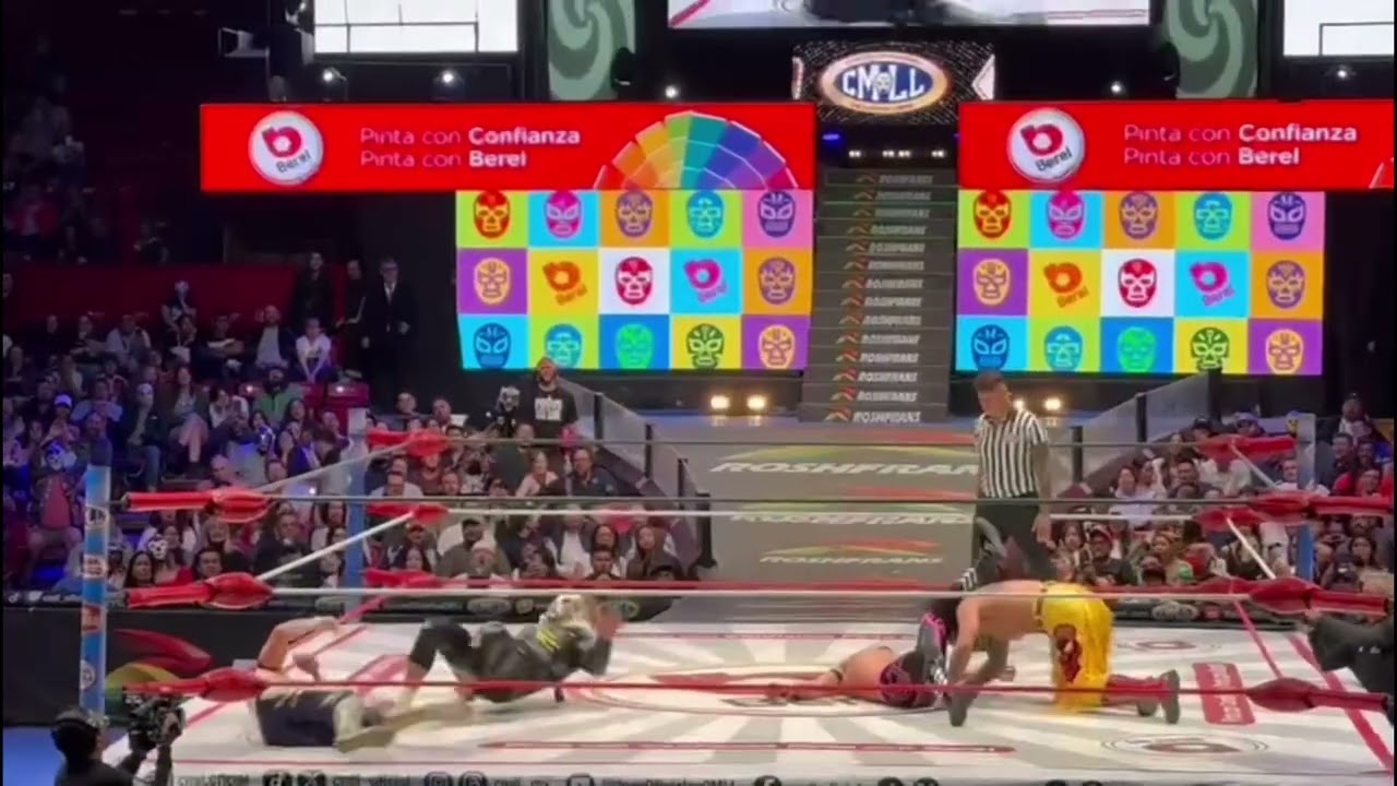 Reporte CMLL: Star Jr, Neón y Máscara Dorada Vs Zandokan Jr, Difunto y Barboza background