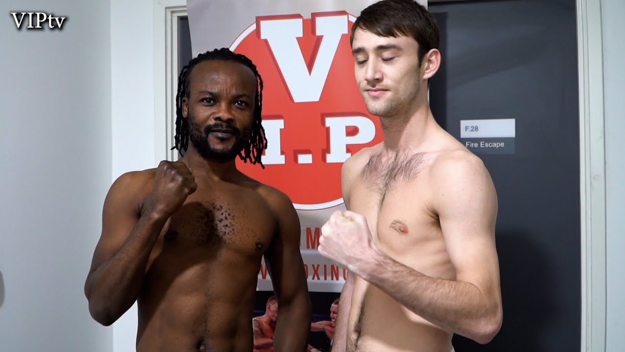 Joe Kavanagh v Benjamin Lamptey weigh-in for VIP's Huyton show on Fri 19/11/21 backdrop