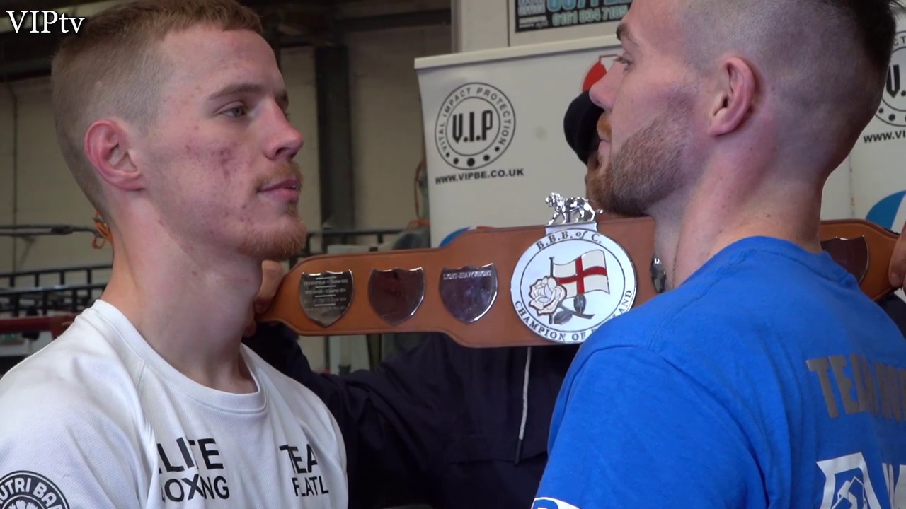 Jack Flatley v Craig Morris Weigh in for the L/ Middleweight English title background