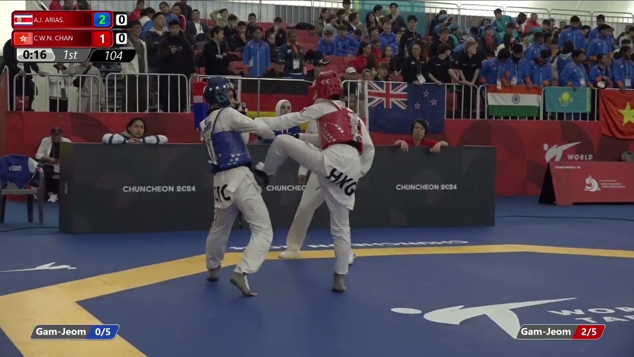 104 Round of 64 Men 55kg CRC ARIAS QUIROS Alejandro josue HKG CHAN Cheuk wang neville