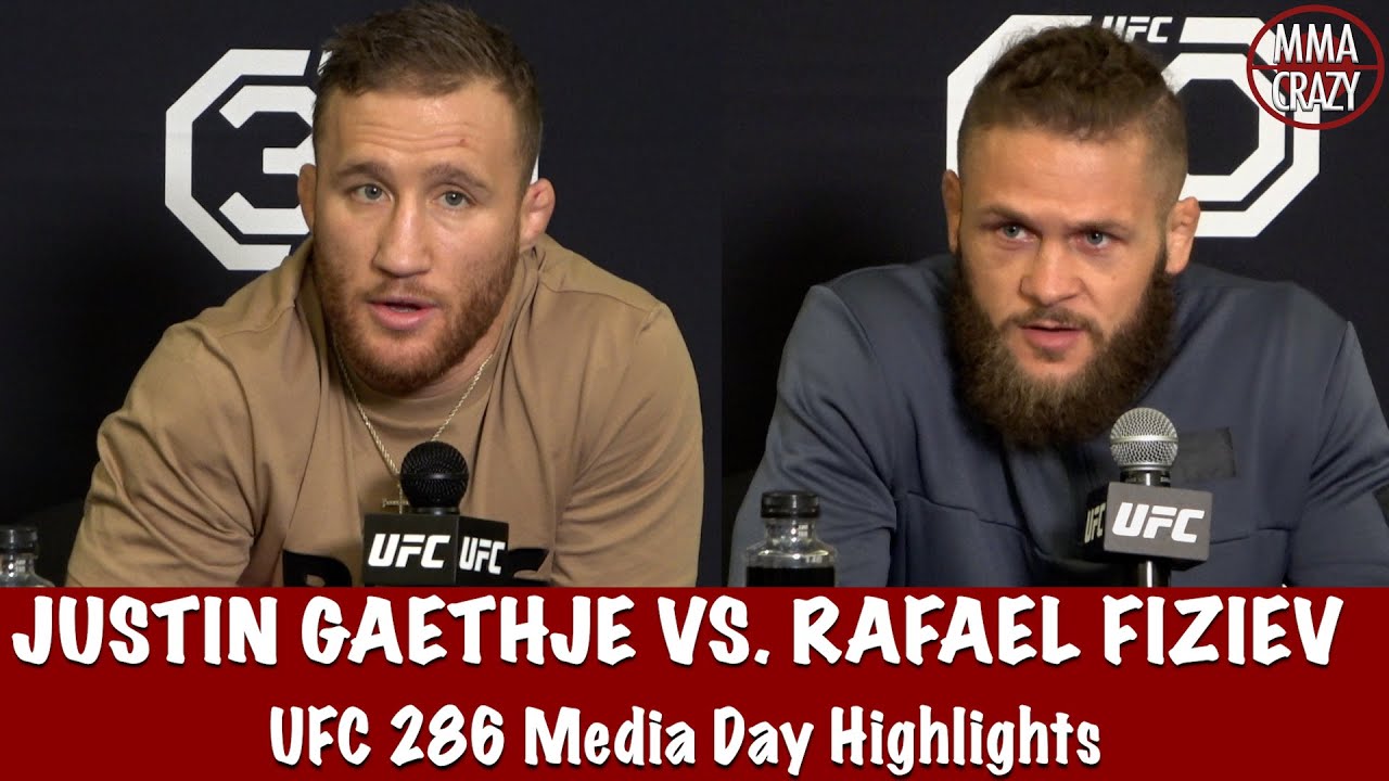 UFC 286: Justin Gaethje & Rafael Fiziev Media Day Highlights background