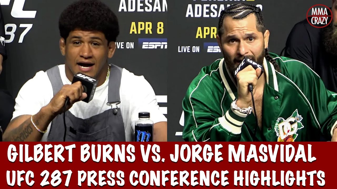 Gilbert Burns vs. Jorge Masvidal Press Conference Highlights UFC 287 background