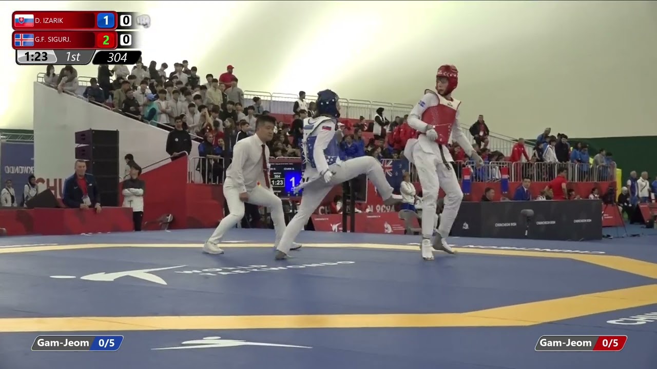 304 Round of 64 Men 73kg SVK D IZARIK ISL G F SIGURJ background