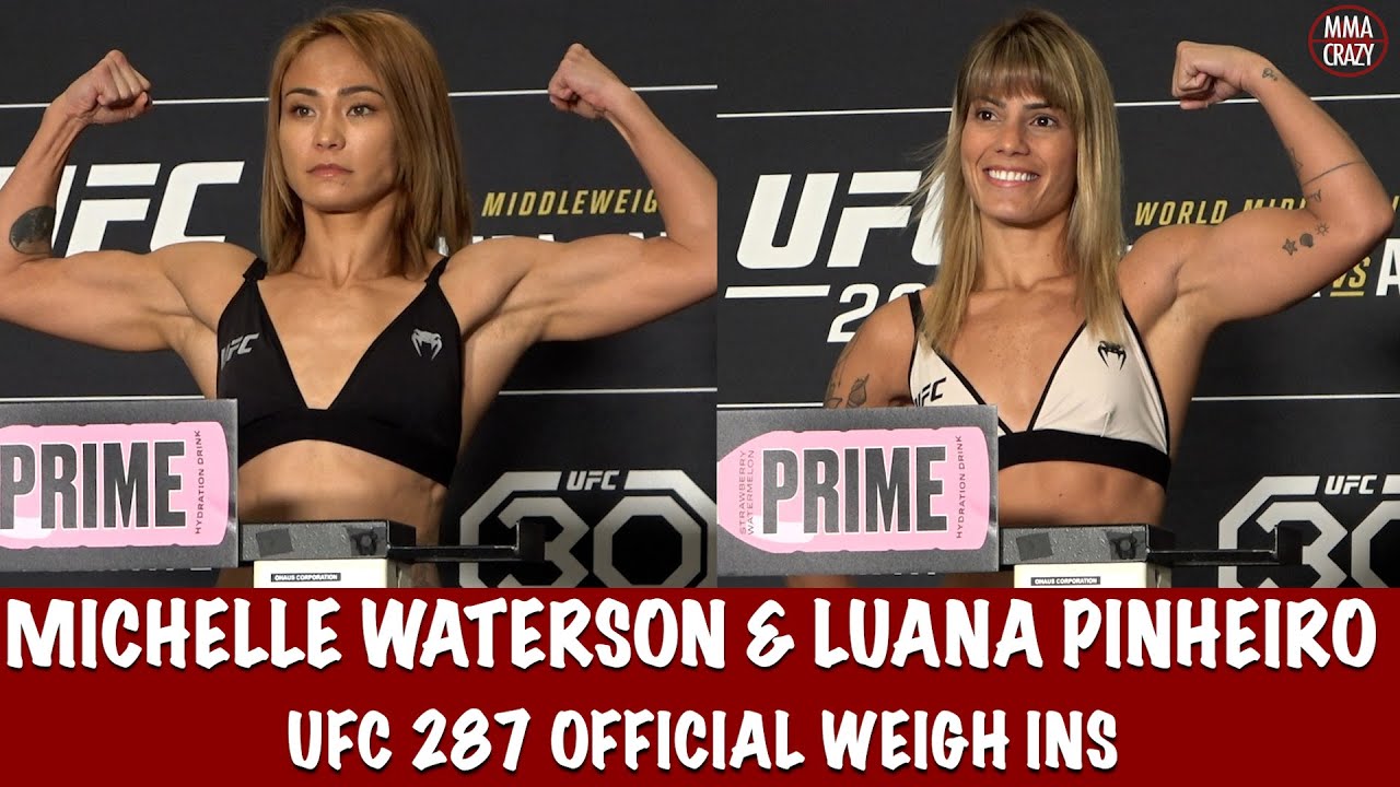 UFC 287 Official Weigh ins: Michelle Waterson & Luana Pinheiro background
