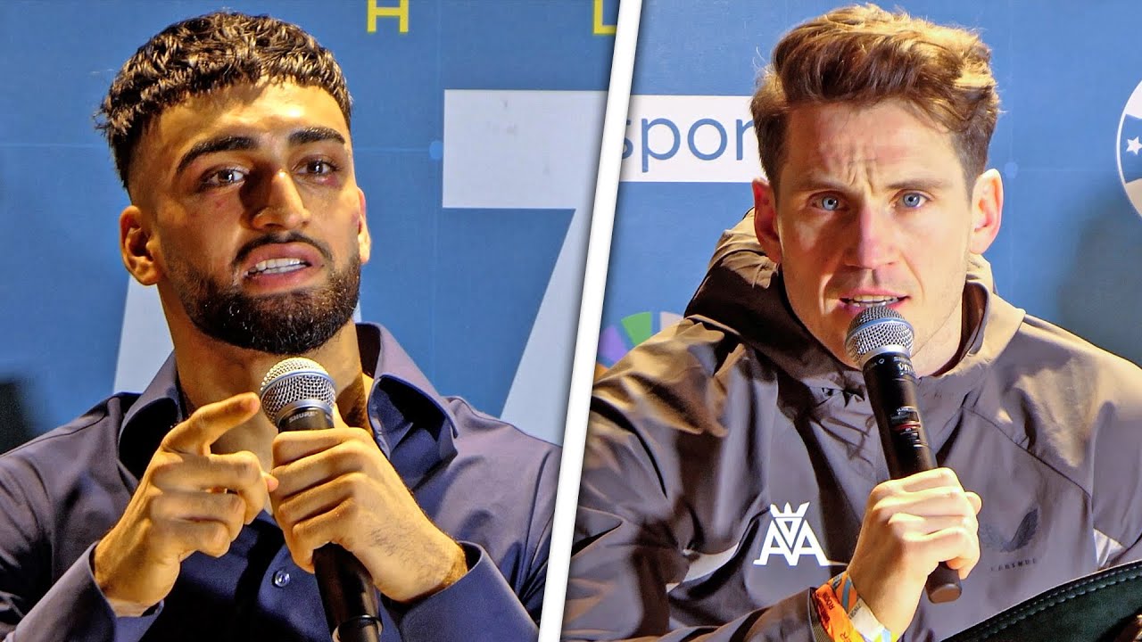 STUNNING KO! Adam Azim POST-FIGHT PRESS CONFERENCE vs Lipinets | Skysports Boxing background