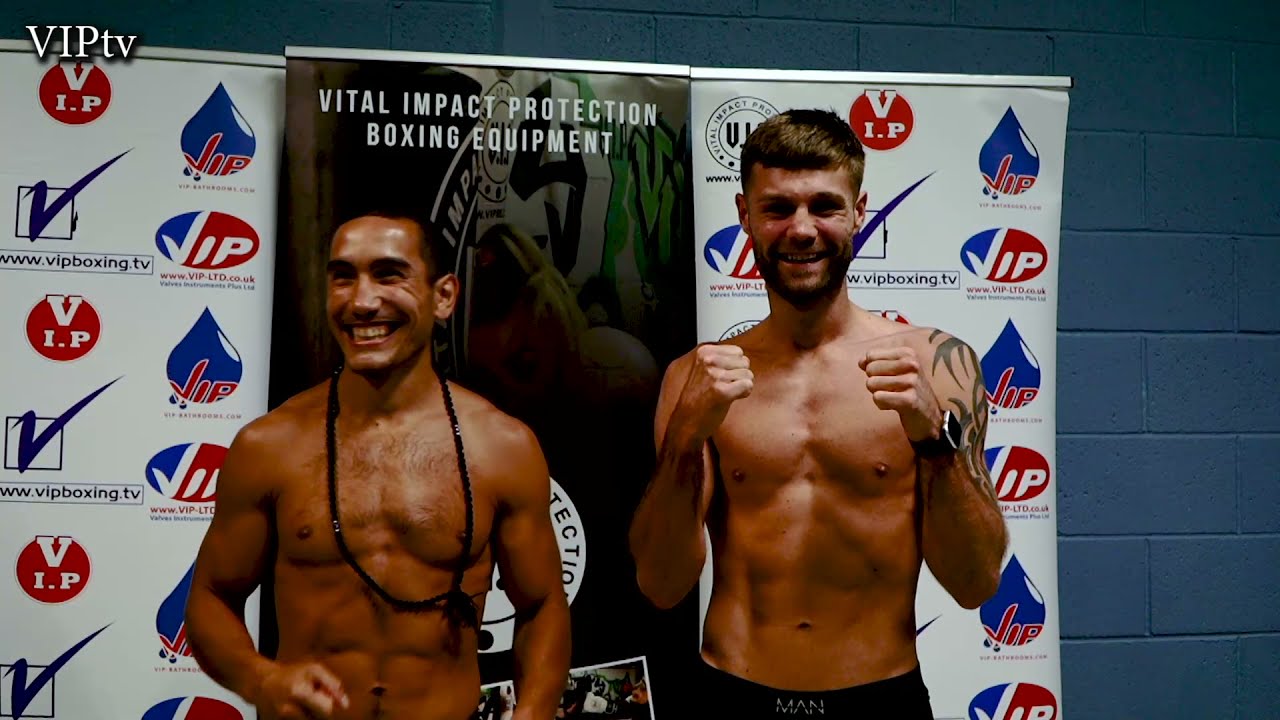 James Moorcroft v Octavian Gratti weigh-in for VIP's Sunday show in Bolton 12.9 21