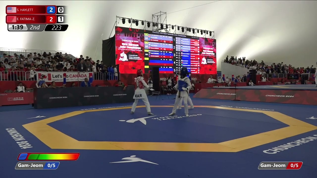 223 Round of 16 Women 63kg USA S HAYLETT MAR E FATIMA Z background