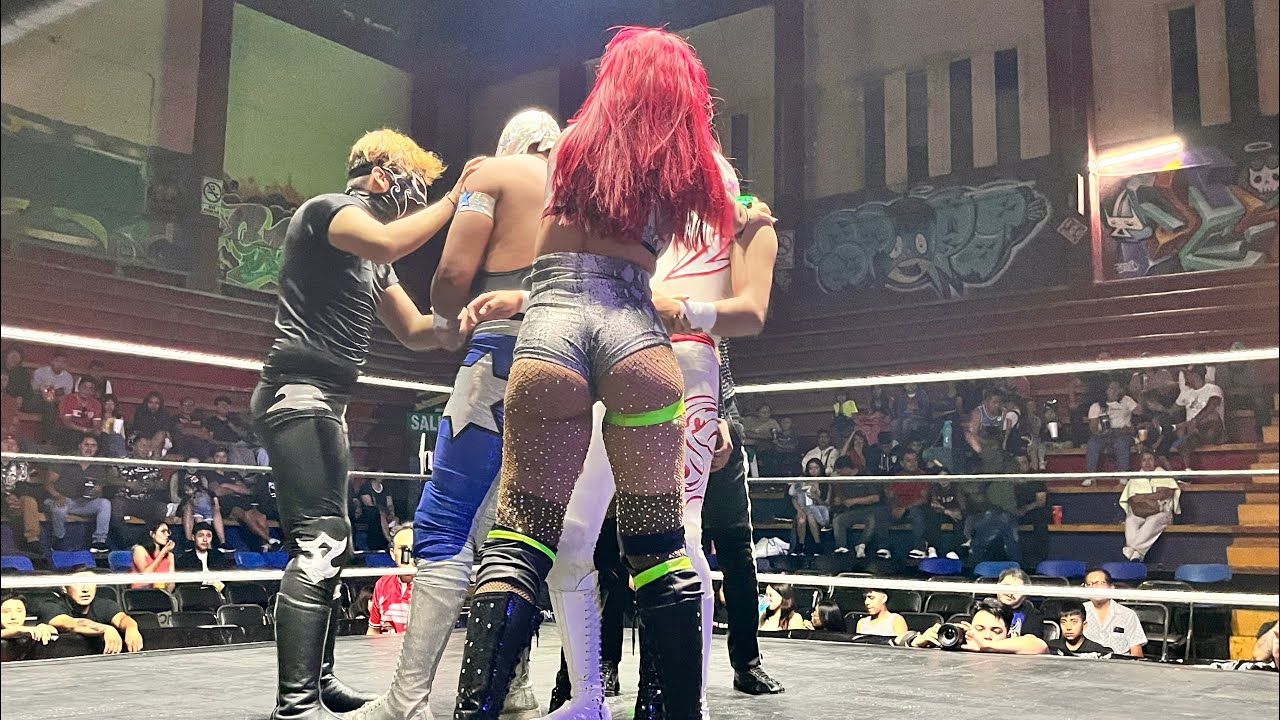 Airam, Príncipe Aslan y Estrella de Plata Jr Vs Therius, Rumba y Contreras Jr background