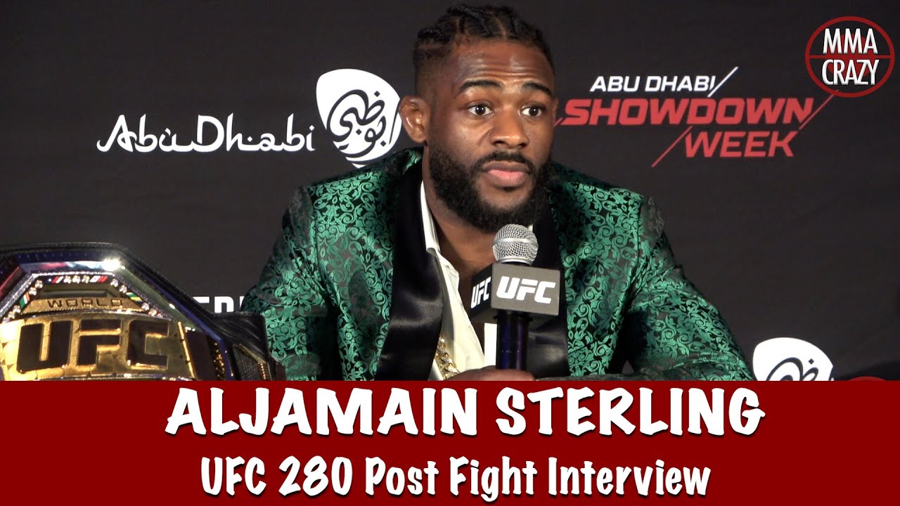 Aljamain Sterling Reacts to TKO injury win over TJ Dillashaw, responds to Henry Cejudo | UFC 280 background