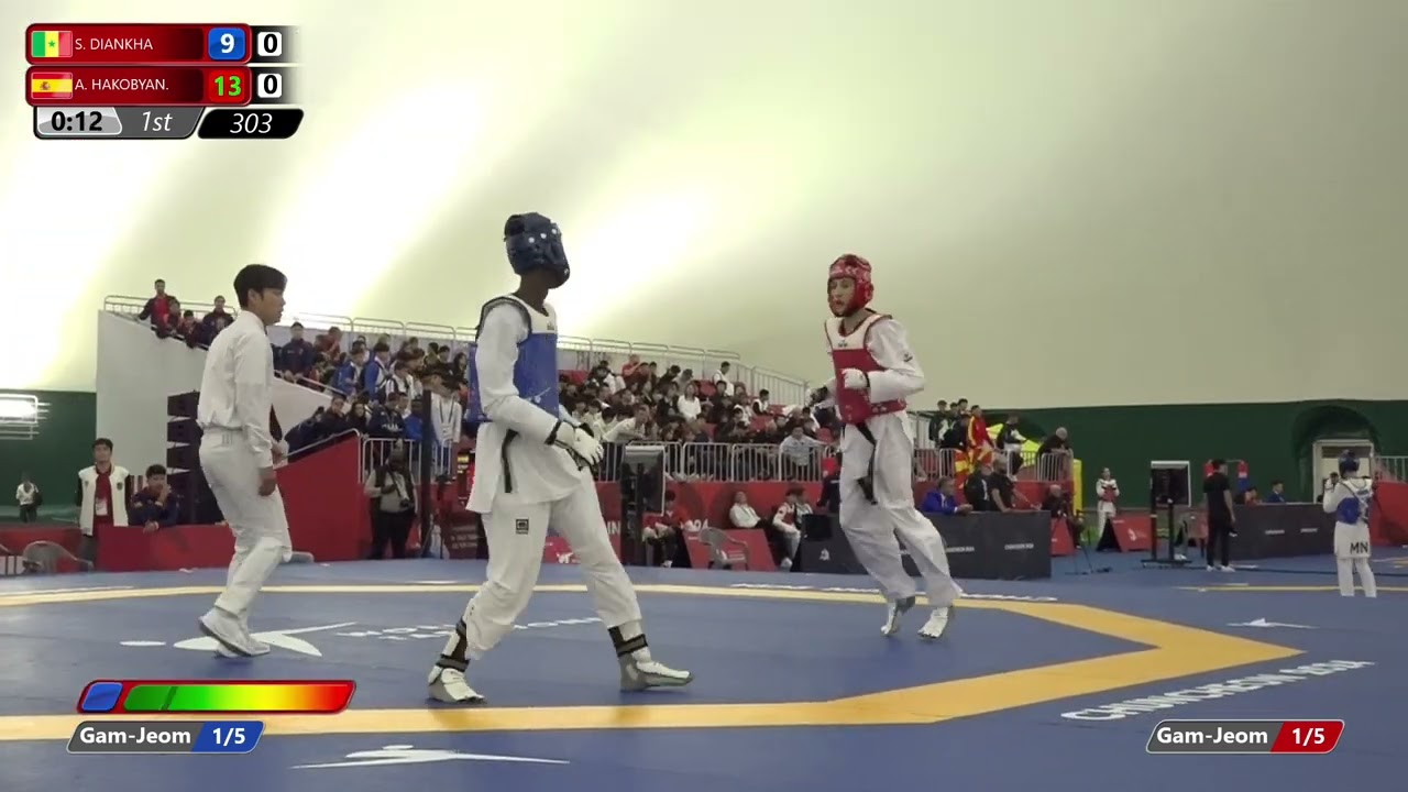 303 Round of 64 Men 59kg SEN S DIANKHA ESP A HAKOBYAN background