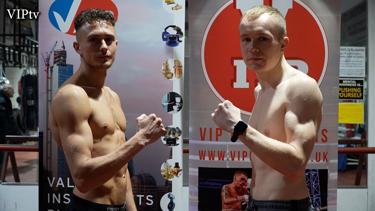 Tyrone Bowen Price v MJ Hall weigh-in for the VIP show at the AJ Bell Stadium on 4/12/21