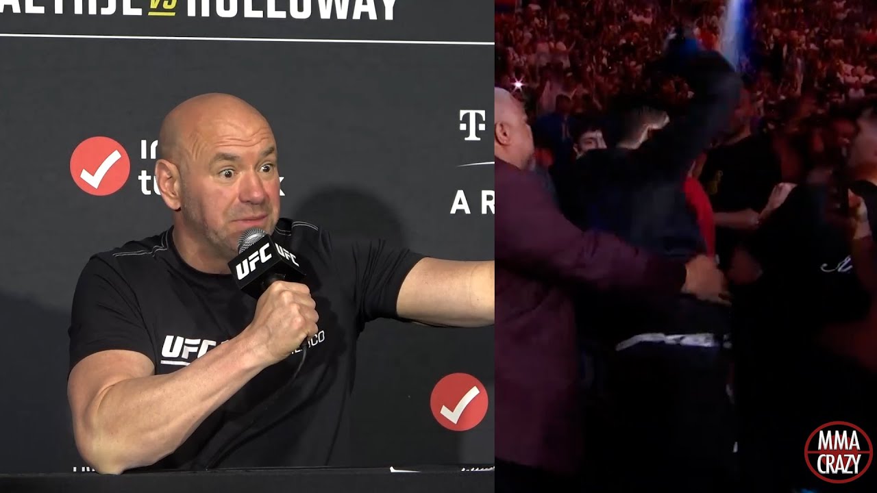 Dana White reacts to Fighter & Fan altercation 'We're probably gonna get sued" background