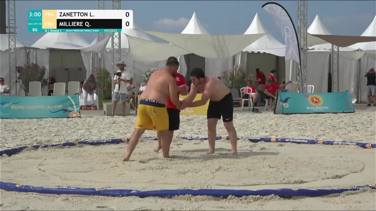 B | Round 3 • Men's BW +90Kg • Luc Rene ZANETTON (FRA) vs. Quentin Michel Arthur MILLIERE (FRA)