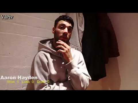 VIPtv talks to exciting prospect Aaron Hayden ahead of fight No2 background