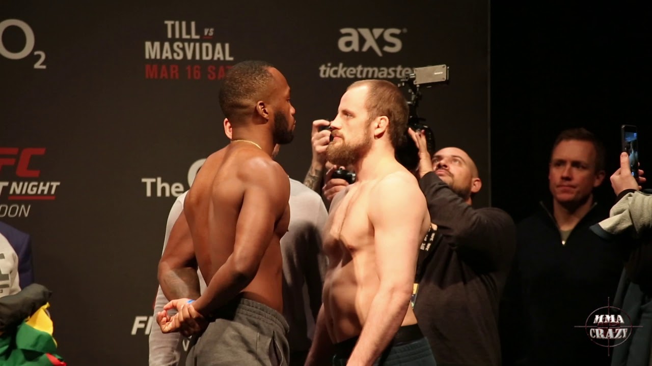 UFC London: Leon Edwards vs. Gunnar Nelson weigh in face off background