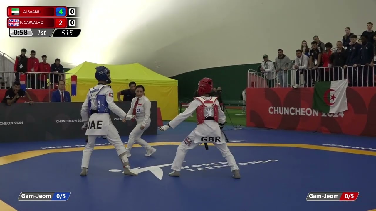 515 Round of 32 Men 45kg UAE J ALSAABRI GBR F CARVALHO