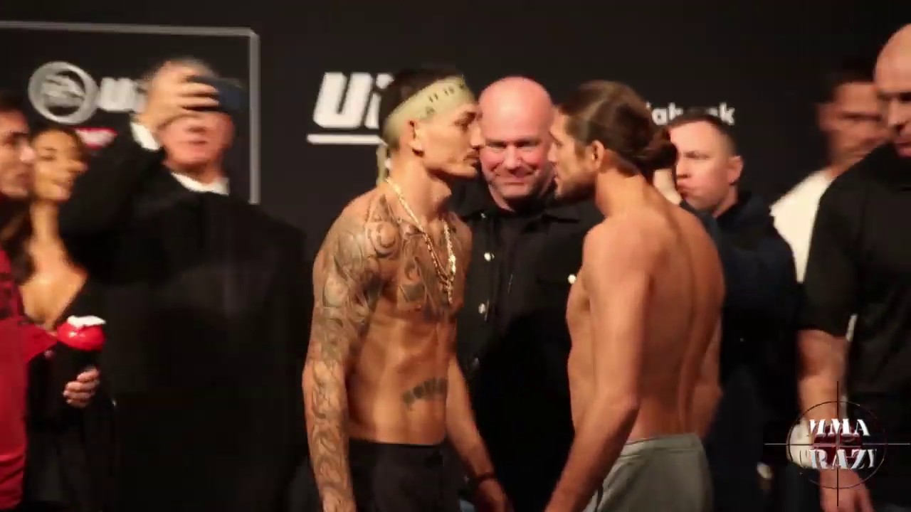 UFC 231: Weigh in Face off Highlights background
