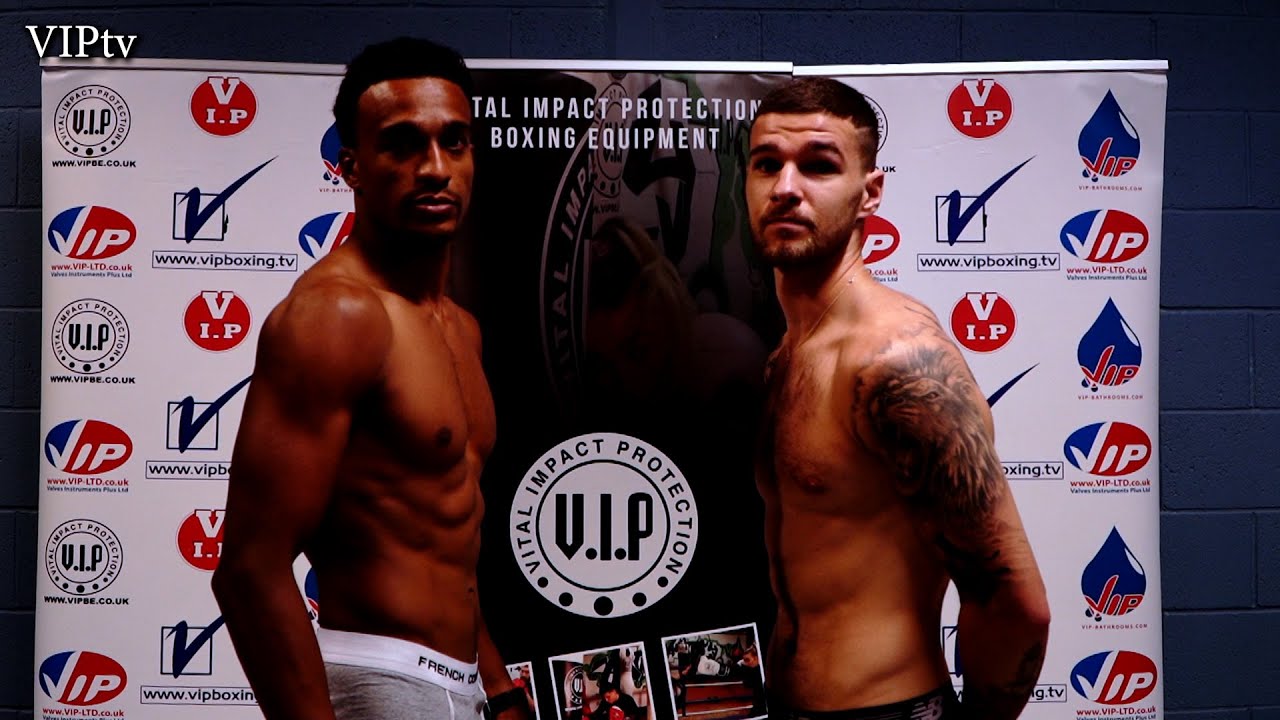 Kyle Lomotey v Jan Arden weigh-in for VIP's Bolton show on 11.9.21