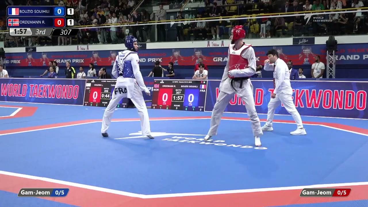 307 Round of 32 MEN M 80KG FRA BOUZID SOUIHILI NOR ORDEMANN R background