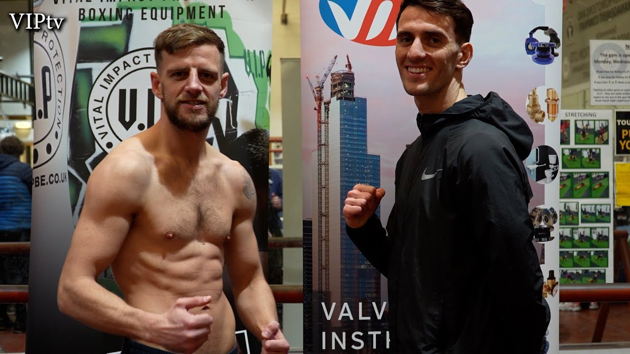 Mathew Rennie v Dean Wilkinson weigh-in for VIP's Liverpool show at the Olympia 5th Mar 22