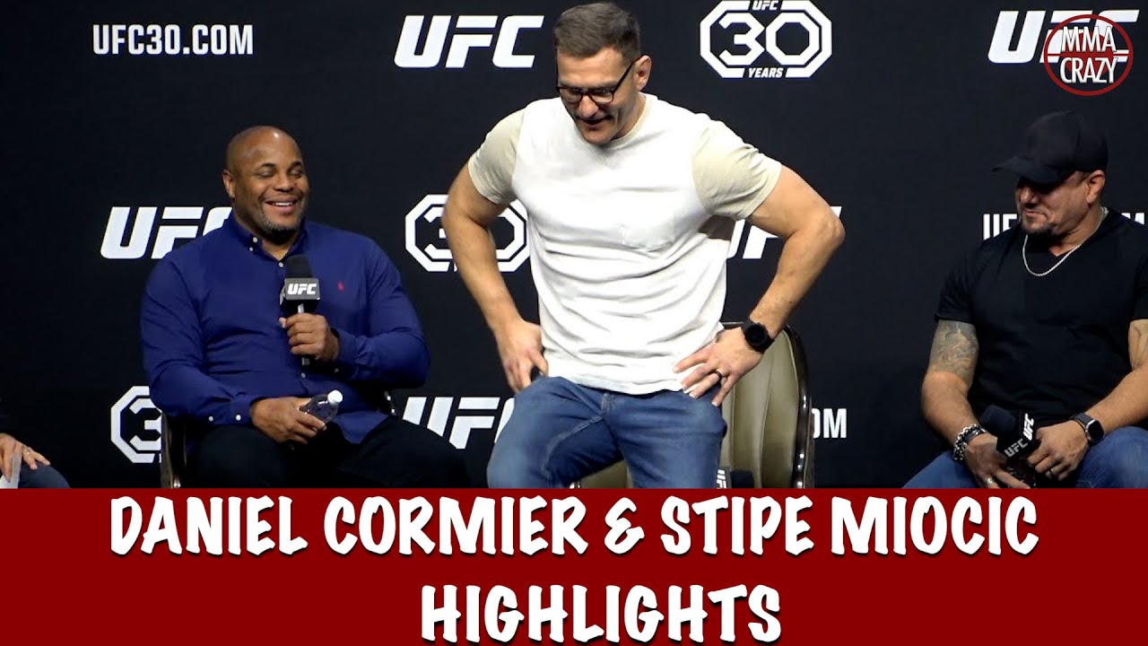UFC 285 Heavyweight Q&A Daniel Cormier & Stipe Miocic Highlights background
