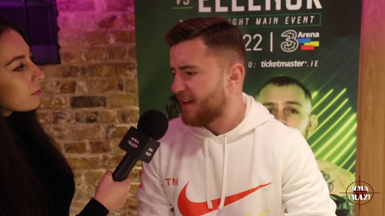 James Gallagher Reacts to scuffle with Mike Kimbel at Bellator Media Day background
