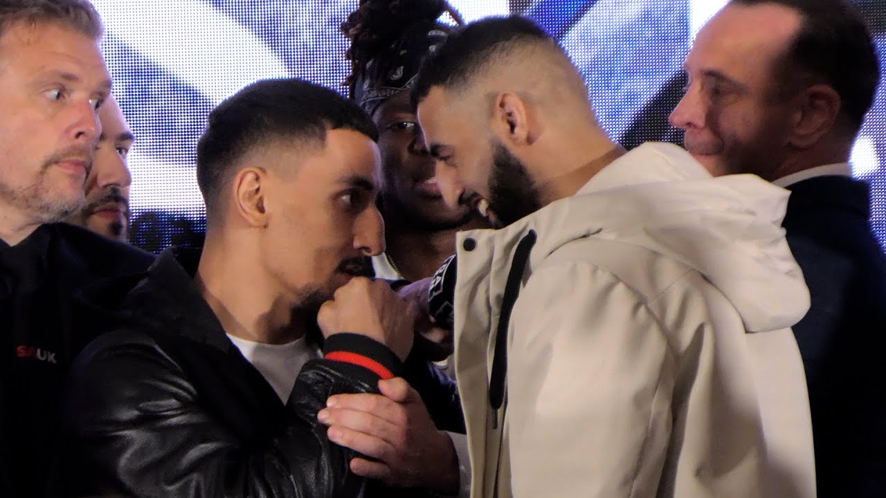 FIERY!! AnEsonGib vs Slim Albaher • FULL FACEOFF FT DEJI, SALT PAPI • MISFITS BOXING & DAZN background