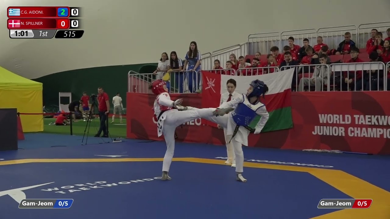 515 Round of 32 Women 44kg GRE C G AIDONI DEN N SPILLNER backdrop