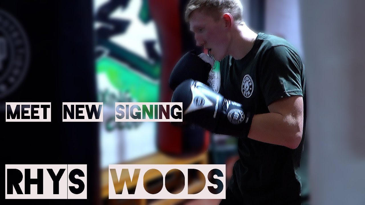 Meet new signing Stockport's southpaw Middleweight Rhys woods with coach Ryan Bradley. background