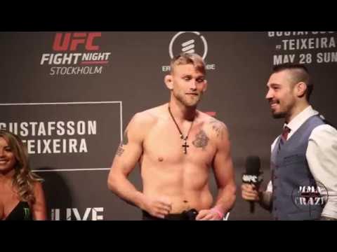 UFC Fight Night Stockholm Alexander Gustafsson vs. Glover Teixeira weigh face off background