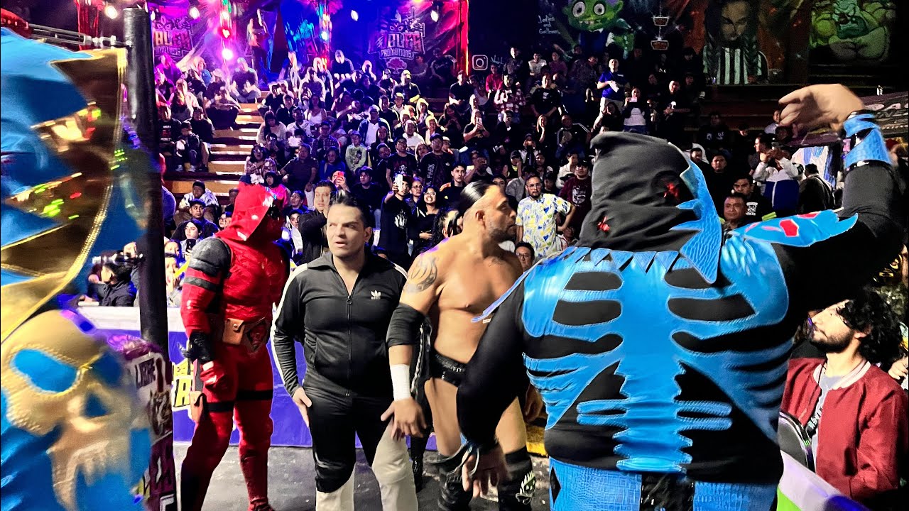 L.A Park, Hijo de L.A Park y L.A Park Jr 🆚 Texano Jr, Rey Escorpión y La Máscara con Robles background