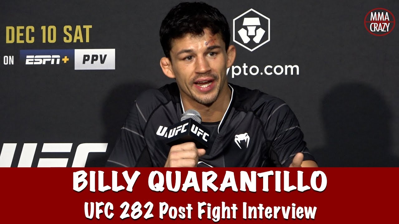 Billy Quarantillo talks TKO win over Alexander Hernandez at UFC 282 background