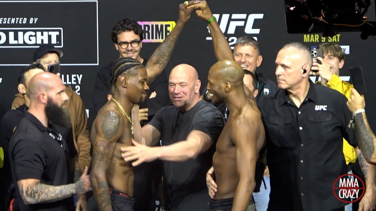UFC 299: Kevin Holland vs. Michael Venom Page Weigh in Face Off background