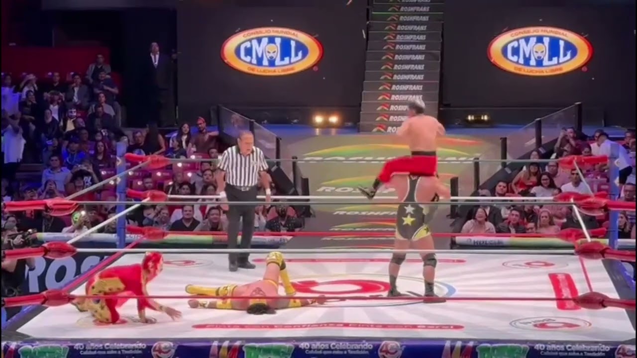 REPORTE CMLL: SHOCKERCITO Y GALAXY 🆚 PEQUEÑO PIERROTH Y MERCURIO background