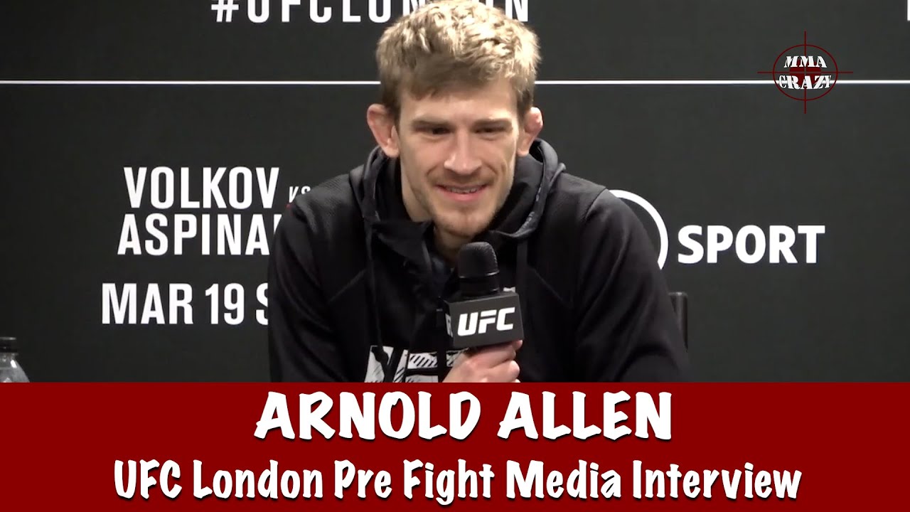 Arnold Allen says he looking for top 5 with a win over Dan Hooker background