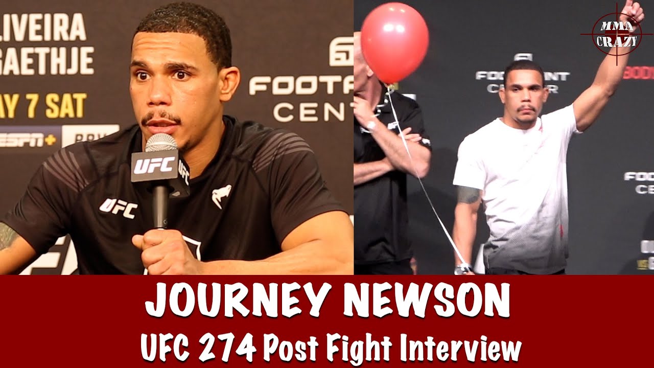 Journey Newson talks balloon at weigh in & win over Fernie Garcia at UFC 274