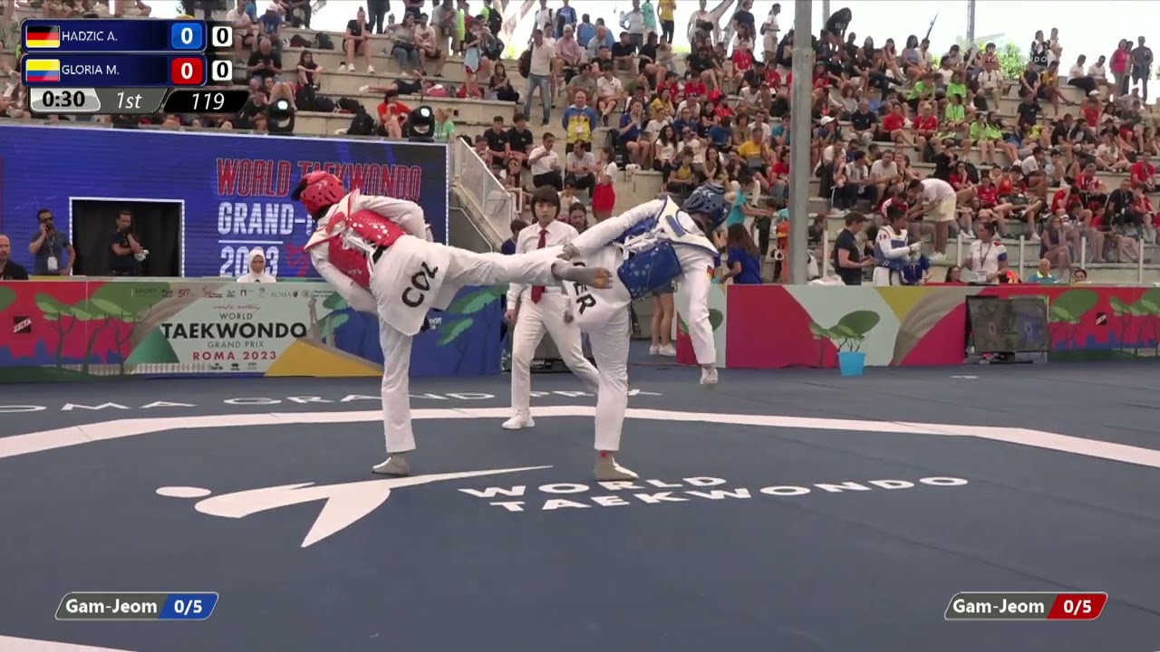119 Round of 16 WOMEN W +67KG GER HADZIC A COL GLORIA M background