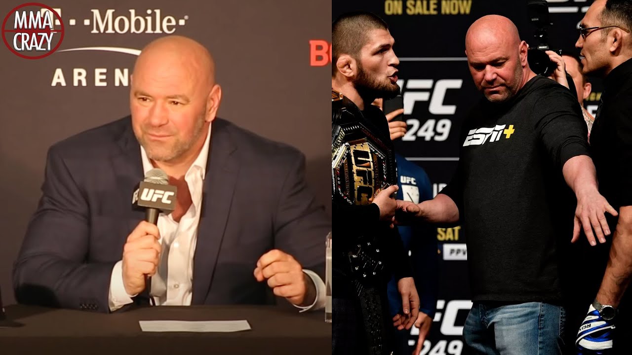 Dana White tells what Khabib Nurmagomedov said when he kicked Tony Ferguson belt background