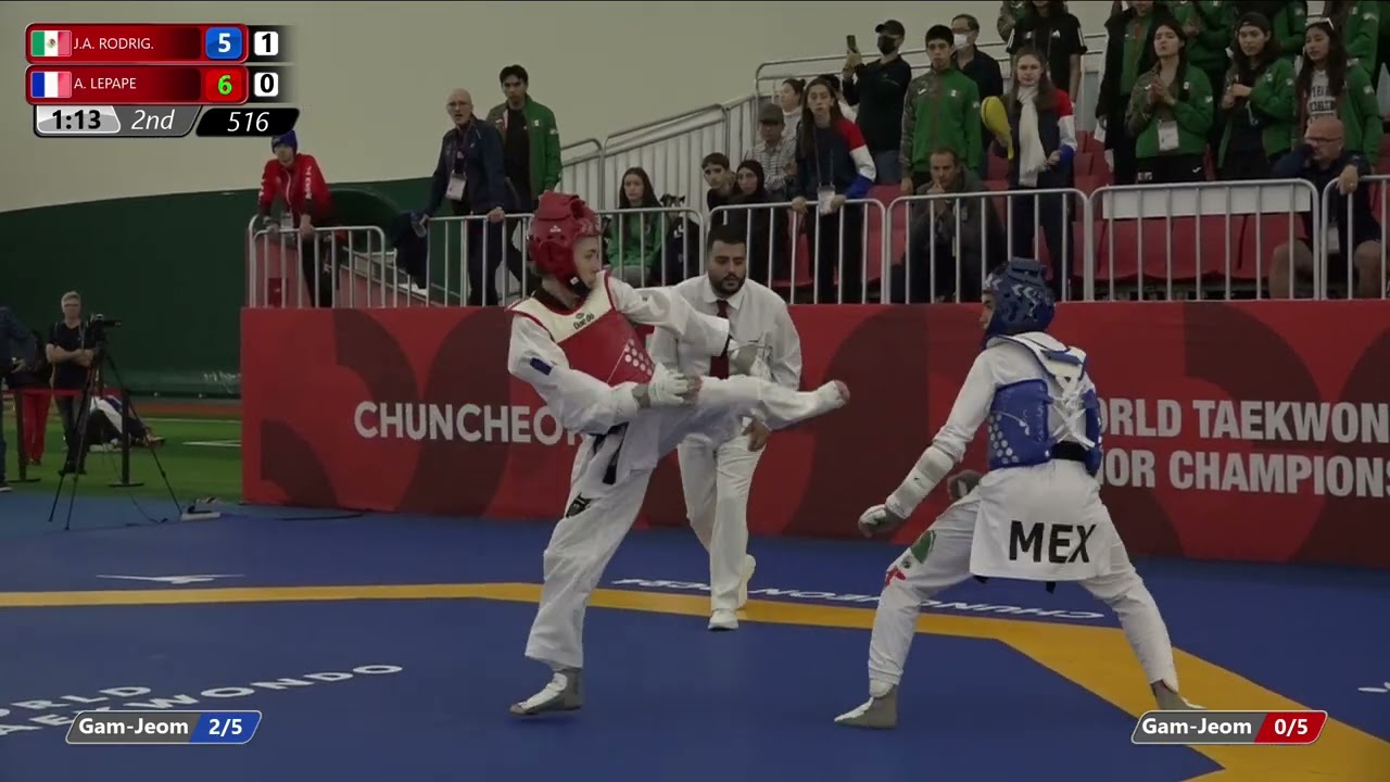 516 Round of 32 Men 45kg MEX J A RODRIG FRA A LEPAPE background