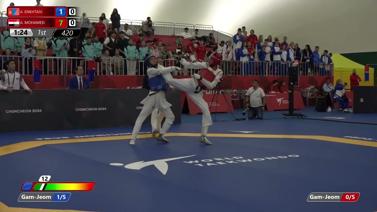 420 Round of 16 Men 55kg MGL A ENKHTAIV EGY A MOHAMED